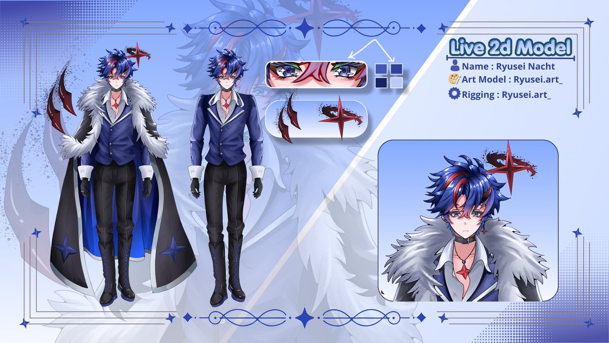 RyuseiNacht's tweet photo. Yap, Live2D avatar gua akhirnya jadi juga 😭✨
Sekarang tinggal ngumpulin mental buat Nyoba Stream Di YT aja Sih wkkwkwkw 😂😂😂
TAGS :
#vtuber #vtuberindonesia #animeartwork #live2dmodel https://t.co/U4xWtwOWHO