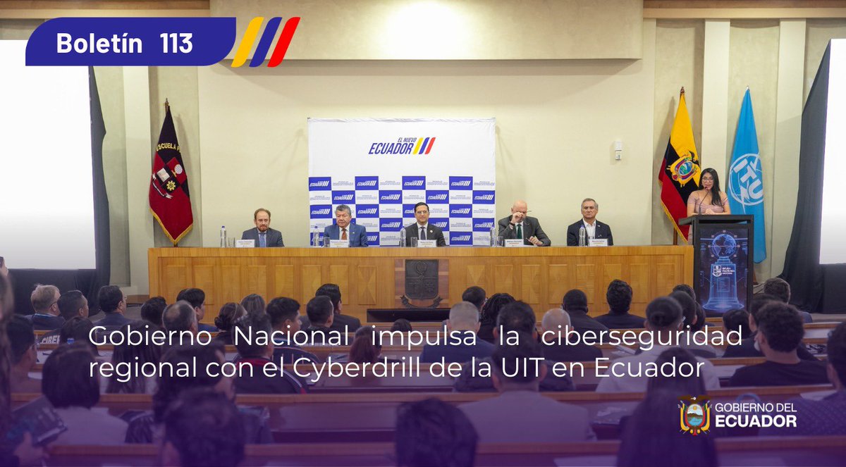 Telecom_Ec's tweet photo. 🔐🇪🇨 Ecuador vuelve a ser el centro de la ciberseguridad en las Américas.

¿Qué significa para el país ser sede del Cyberdrill 2026 y por qué este encuentro es clave para fortalecer nuestra seguridad digital?

Conoce los detalles en nuestro boletín 👇

🔗 https://t.co/PL32zbU7TN https://t.co/9ESFHapTME