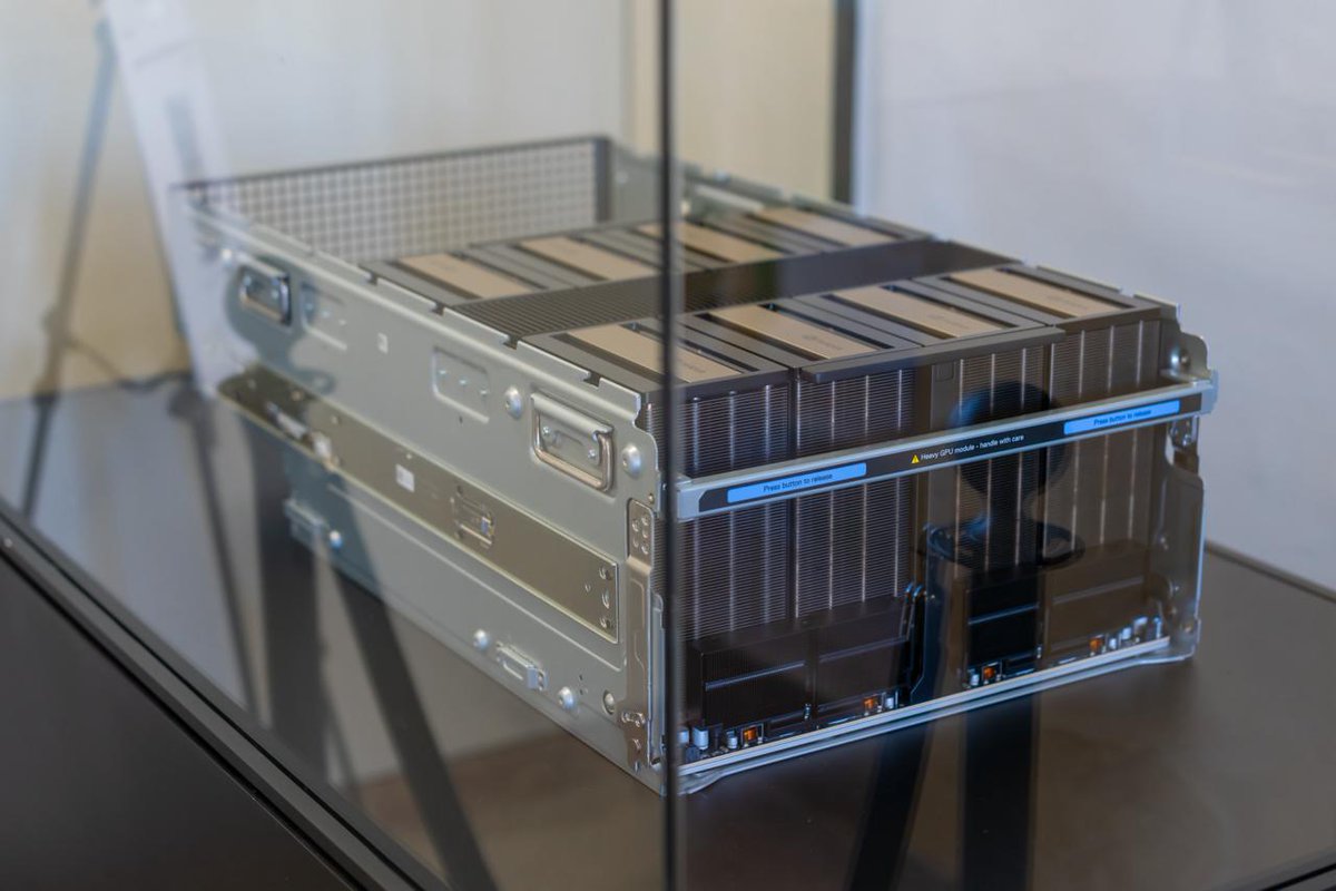 EleveightAI's tweet photo. We talk a lot about what AI can do, but we rarely get to see what makes it possible.

Yesterday, during our Core Reveal event, for one day only, our guests stood face-to-face with the #NVIDIA #Blackwell #B300 system that now runs at the core of Armenia's first AI Factory. After that day, it went behind locked doors, into the secured operational environment where it will spend the rest of its working life.

While #AI is often discussed through models, applications, and breakthroughs, every AI system ultimately depends on physical infrastructure. The Blackwell B300 is part of the hardware foundation that makes large-scale AI training and inference possible.

For one day, our guests had the opportunity to see the foundation of the next generation of AI before it begins supporting researchers, enterprises, and innovators.

Grateful to everyone who made the journey to Gagarin to see it.

#EleveightAI #NVIDIABlackwell #B300 #AIInfrastructure #ArmeniaTech #CoreReveal #SovereignAI #AI