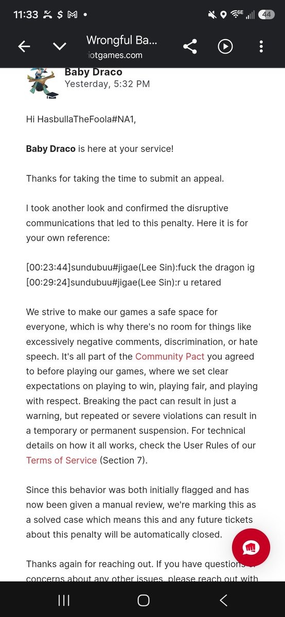 DannyDamdo's tweet photo. @drewlevin @RMikael3953
Can someone help me? I was banned for the messages from someone else's account. I literally dont even know how this is possible I tried to submit a ticket and this was the response. As you can see my name is HasbullaTheFoola#NA1 not sundubuu#jigae https://t.co/a5btvX4D8o