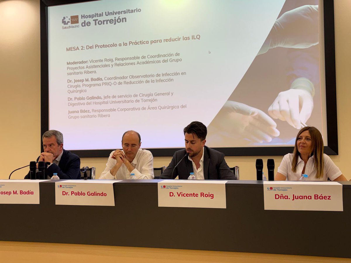 HUdeTorrejon's tweet photo. #JornadaILQTorrejón | Arranca la mesa 2 “Del protocolo a la práctica para reducir las ILQ”. 

👉Modera: Vicente Roig, responsable de coordinación de Proyectos Asistenciales y Relaciones Académicas de @riberasalud. https://t.co/zjDcE1ht4z