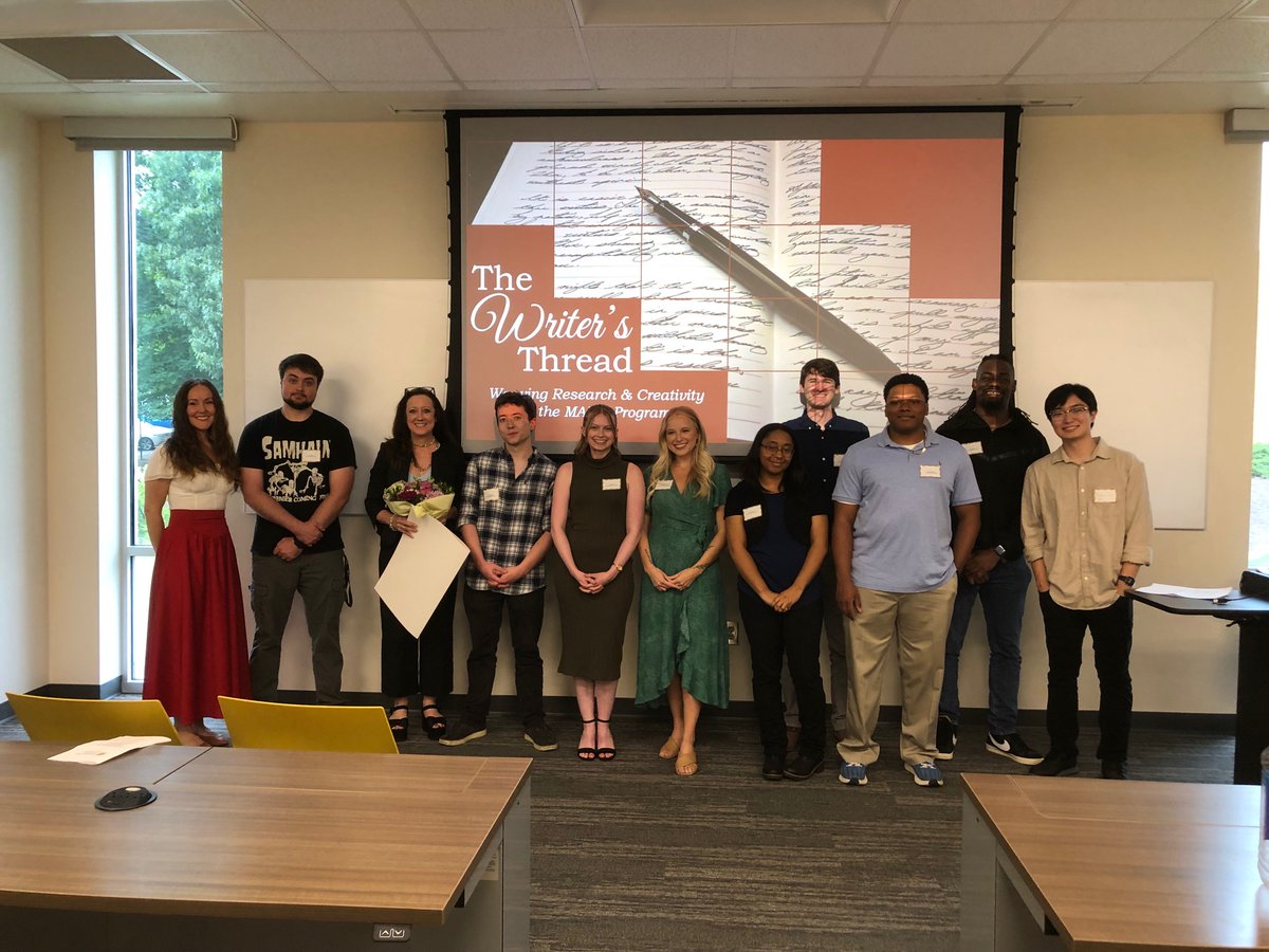 kenn_state_mapw's tweet photo. (1/4) 🎉 It was a full house at "The Writers Thread: Weaving Research &amp; Creativity in the MAPW Program" yesterday!

On the last day of the Maymester, the PRWR 6800 Careers in Professional Writing class organized and presented a showcase attended by the MAPW community. https://t.co/dWEPBwZxBv