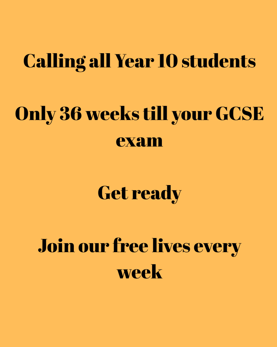 MathProbSolving's tweet photo. Calling all year 10 students
Did you know, there is only 36 weeks plus minus in the school year?
Get ready, terms nearly over, year 11 is beginning!
Join our free lives every week starting September
DM for more info https://t.co/BYDaDXAesA