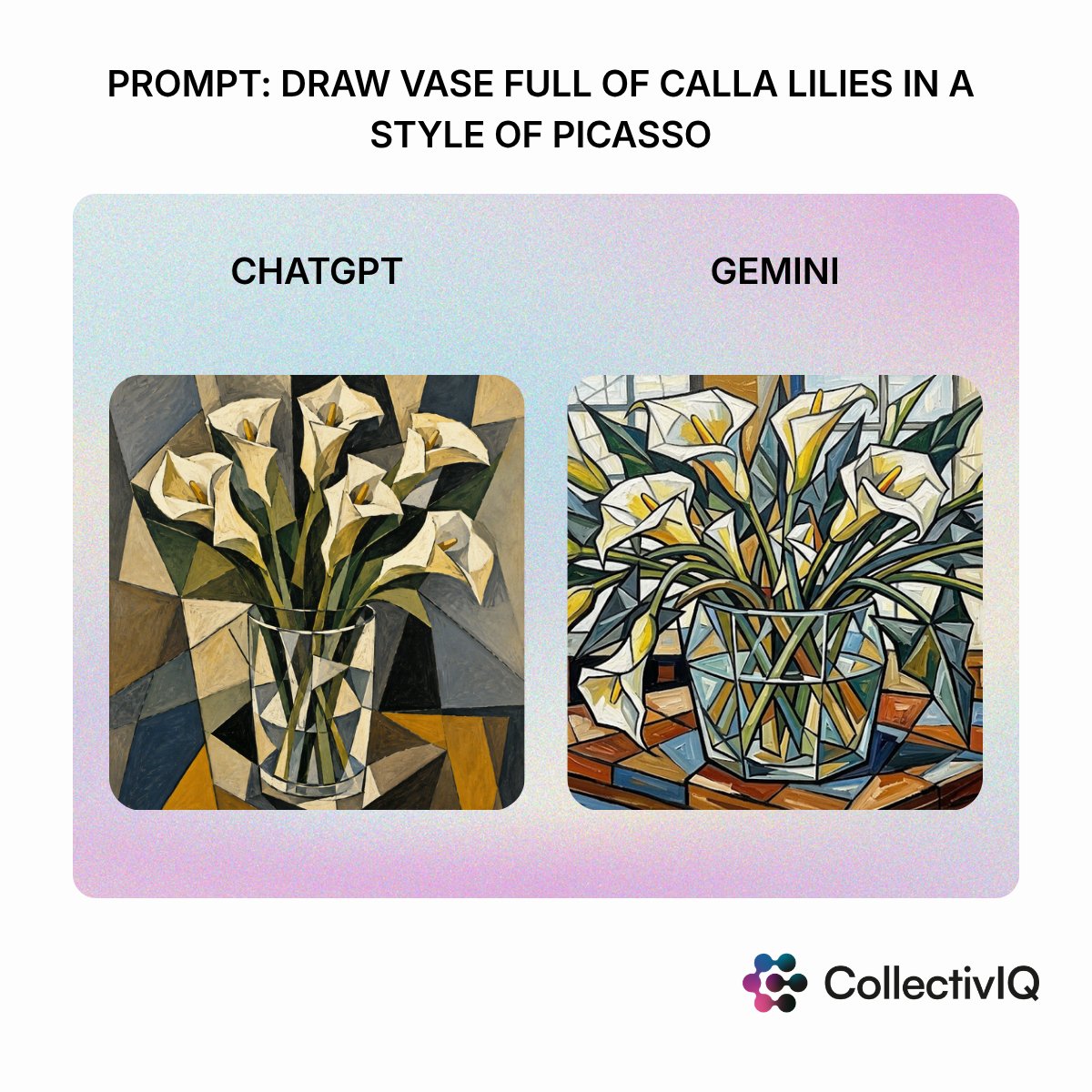 CollectivIQ's tweet photo. Type a request, get a "Best of the Best" output synthesized across leading AI models. Same consensus logic, now for every visual your team creates. Picasso didn't have four AI models to pull from. Imagine if he did. 

Try it yourself (link is in our bio). https://t.co/oHDk0YHmaG
