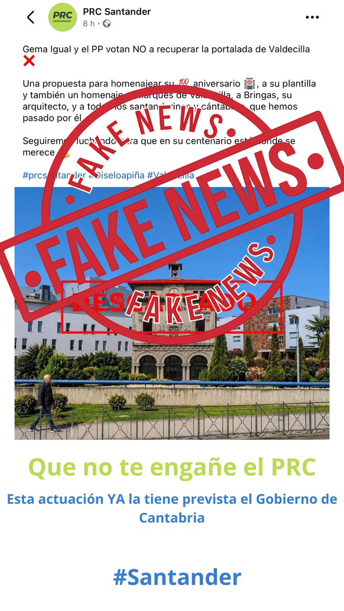 danyportilla's tweet photo. ❌Tras 16 años en el Gobierno de #Cantabria, el PRC descubre ahora una actuación que nunca impulsó cuando tuvo la responsabilidad de hacerlo.
✅La recuperación de la portalada de #Valdecilla en #Santander ya está prevista por el Gobierno del PP. Menos titulares y más hechos. https://t.co/vqzQlnaGmP