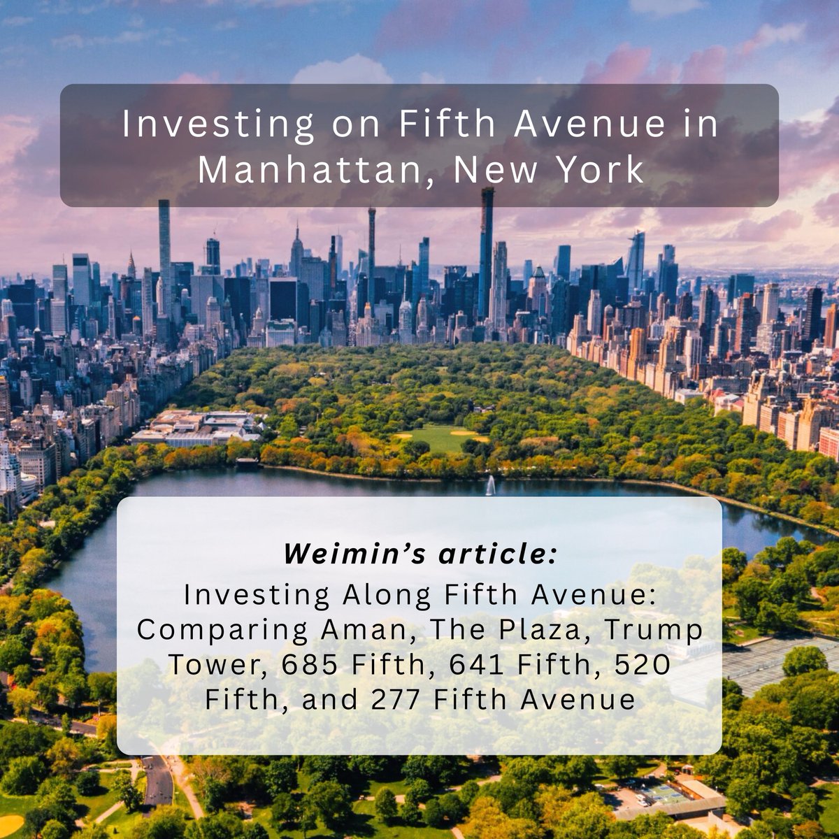WeiminTan's tweet photo. For global buyers, few addresses carry the symbolic weight of Fifth Avenue. Many of our investor clients ask about this address at the first conversation. Similar to Mayfair in London or Orchard Road in Singapore, Fifth Avenue represents more than just a street — it represents prestige, permanence, and global recognition.

However, “buying on Fifth Avenue” can mean very different things depending on the building, ownership structure, location, amenities, and buyer profile.

Read the full article here: https://t.co/pHvPbtt3Nq