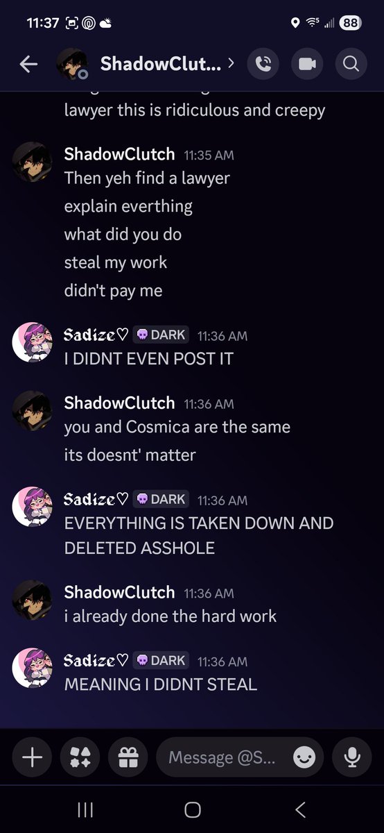 SadizeGamer0's tweet photo. I wanna make EVERYONE aware of someone named Incinerator. He has 2 discord accounts. He was found out to be a scammer, due to that I do not have any of his edits. They are all gone and deleted bc I didn't want access to my banks to be hacked. I had asked an entire group of other streamers including @Peachiehaze and a whole lot of others. They all agreed it seemed very very scammy. So I blocked him, I ALWAYS pay my artists bc I am NOT that kinda person. But he continues to try and message me to the point it is creepy and a little scary. Just how far will he go? Here are some ss for proof of him joining my server, me not knowing its him. And messaging me all on a different account.
