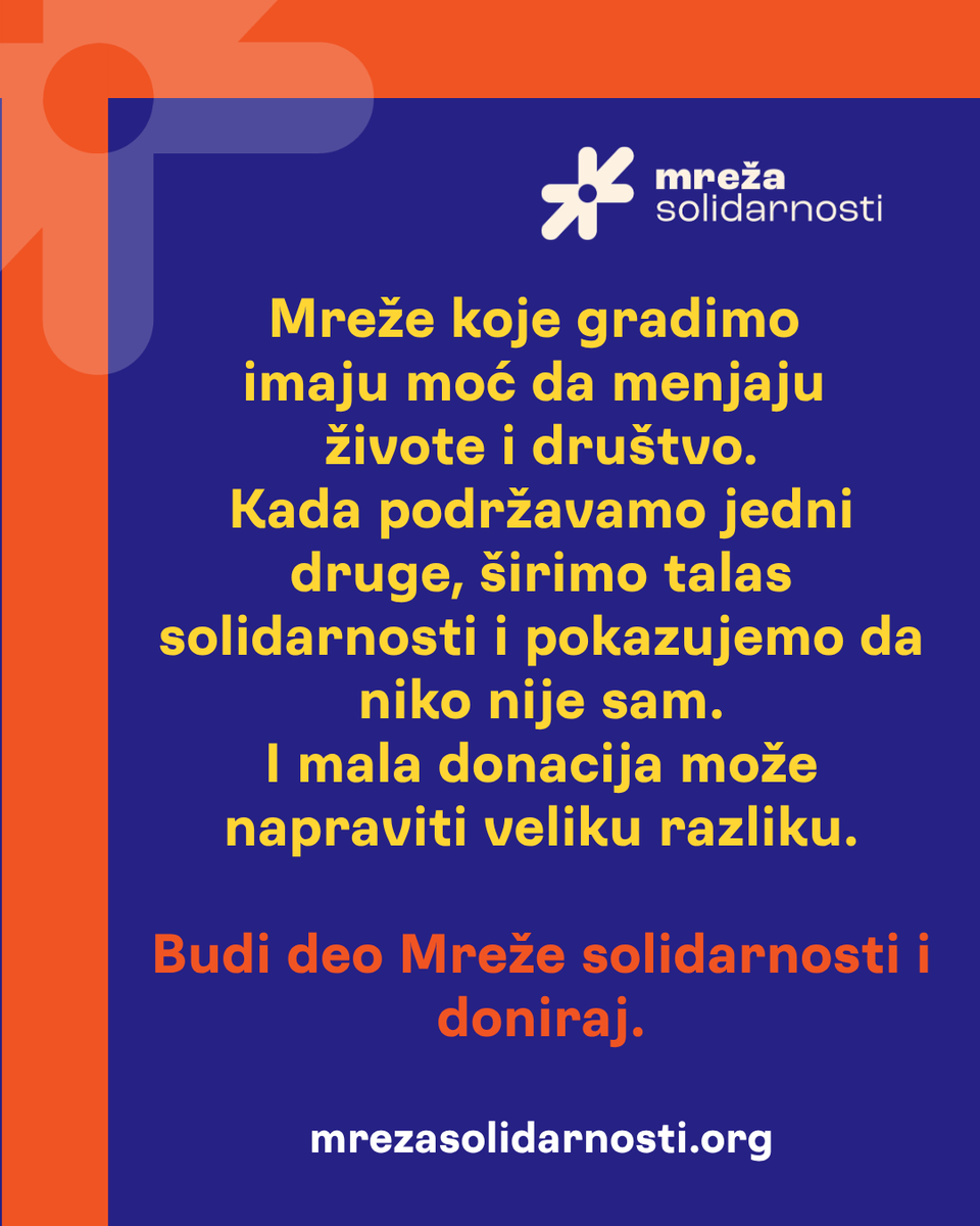 Mreza_Sol's tweet photo. Mreže koje gradimo imaju moć da menjaju živote i društvo.

I mala donacija može napraviti veliku razliku.
Budi deo Mreže solidarnosti i doniraj.
🔗https://t.co/OGlBBOtBrc

#MrezaSolidarnosti #Solidarnost #MrezaSolidarnostiProtivRepresije  #SolidarnostNaDelu #Pomoc #Donacije https://t.co/ft91Ef9fD4