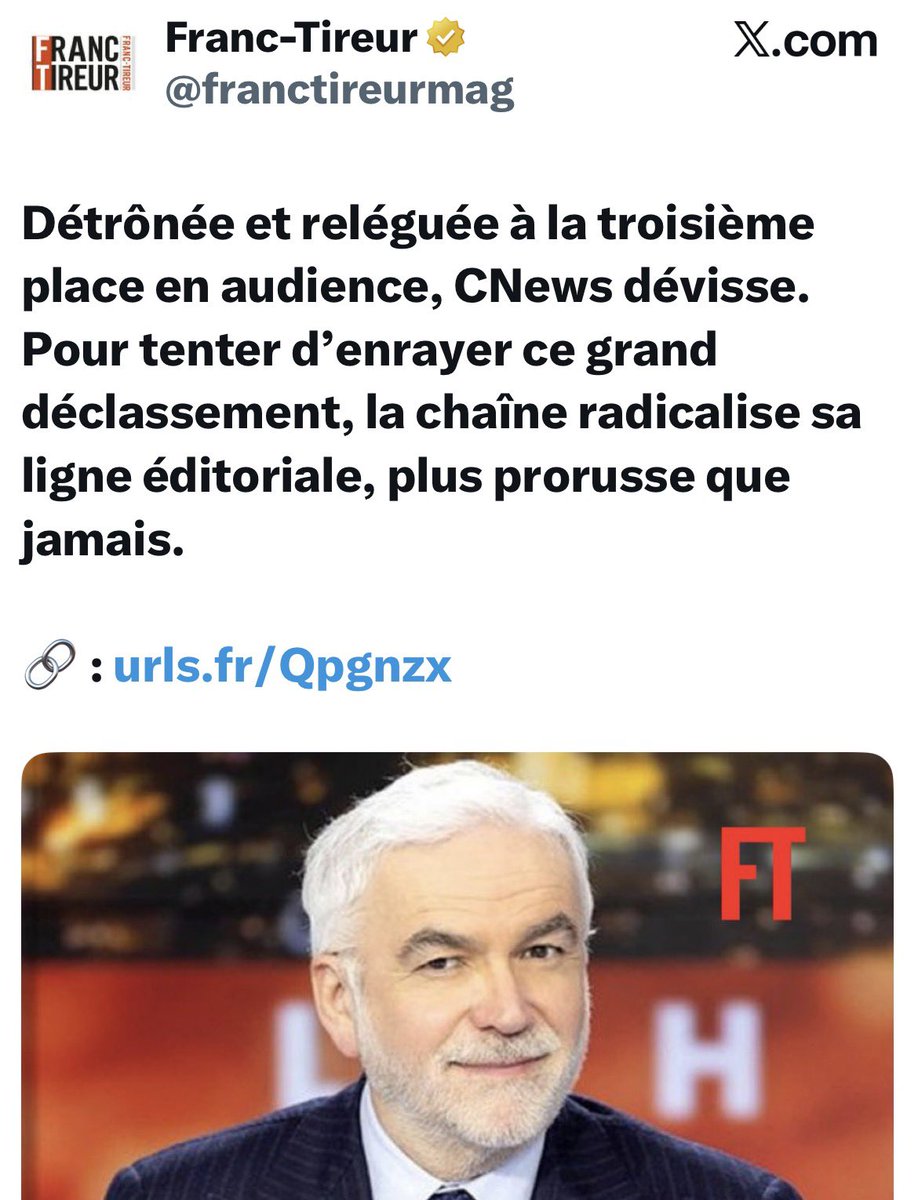 MARCLANDES40's tweet photo. @CNEWSLesOFF @CNEWS @LaurenceFerrari @Rdesarbres @PascalPraud @GauthierBret @tegnererik @Pierredevilno @JPasquet @christine_kelly @TLoussouarn @VGrandclaude Et à la fin.. c’est BFM qui gagne .. comme le mois dernier 🤷‍♂️ https://t.co/bYlxoeTp8o