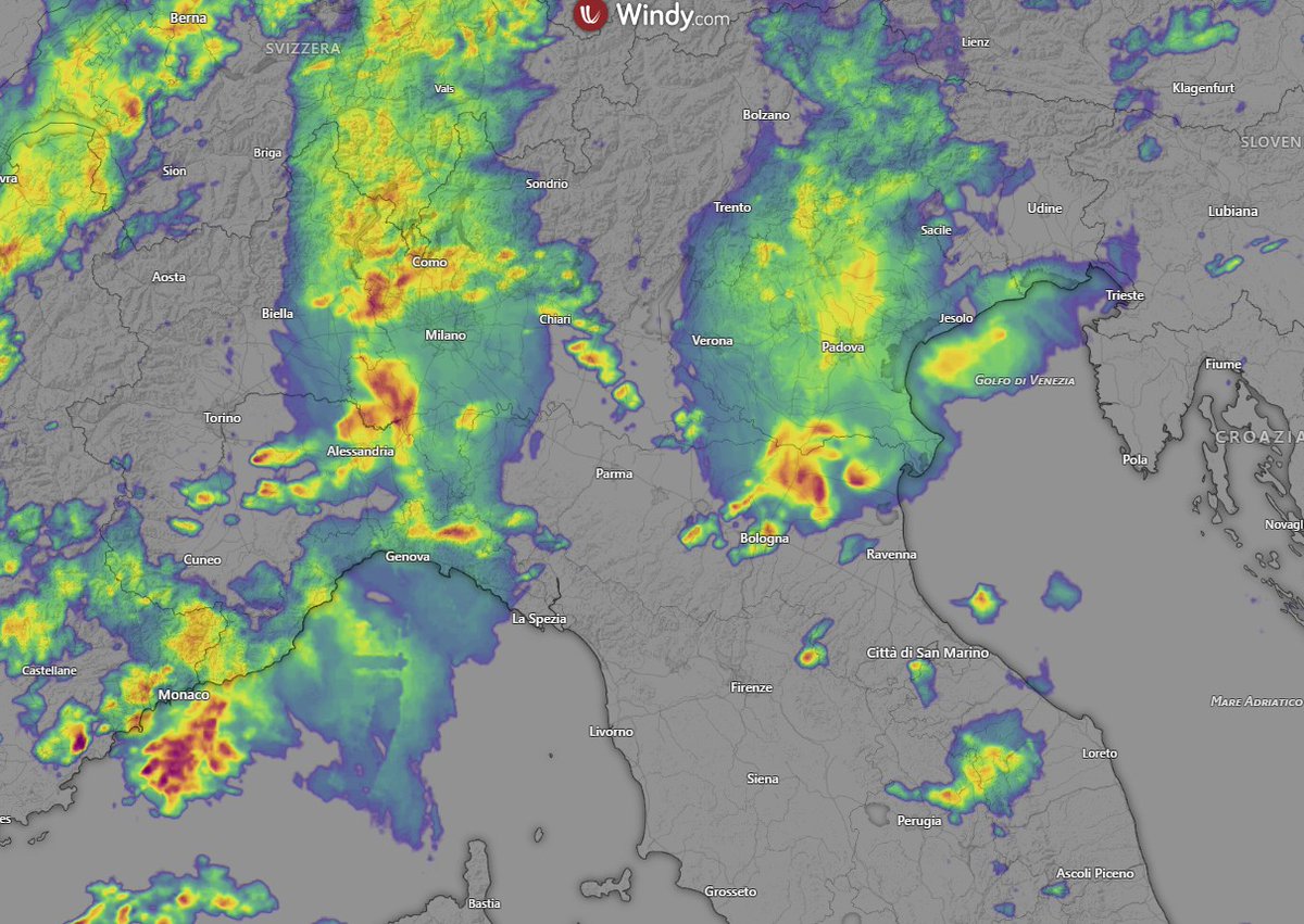 Emergenza24's tweet photo. ⭕️ADESSO [02.06-17:30] #Italia in corso e previste intense precipitazioni anche temporalesche e forte attività elettrica #fulmini 

➡️SEGNALATE GRANDINATE #grandine in diverse località
➡️Dicci dove sei (se nell’area e ADESSO) e la situazione, anche se ok. Grazie.

ℹ️Informazioni e aggiornamenti: https://t.co/0T0VI9Y3y6
Segui questo account X/Twitter @emergenza24

📢Iscriviti adesso al canale Whatsapp di Emergenza24 (togli le notifiche perché aggiorniamo H24) https://t.co/Ewprh1gBm2