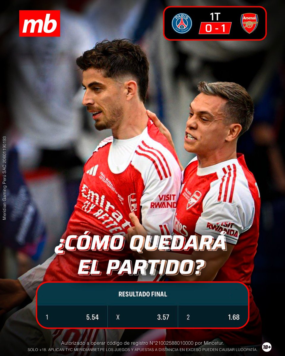MeridianbetPE's tweet photo. ¡𝗔𝗿𝘀𝗲𝗻𝗮𝗹 dando el batacazo 0-1 en el primer tiempo! 💥
Los "gunners" están dando el golpe y quieren tener su primera "orejona". 🤯

¿Cómo quedará el partido? 👀

📲 Realiza tu jugada en https://t.co/c0ch3rBbVB

#MeridianbetApostamosPorTi🔥 https://t.co/K5FBziJ4te