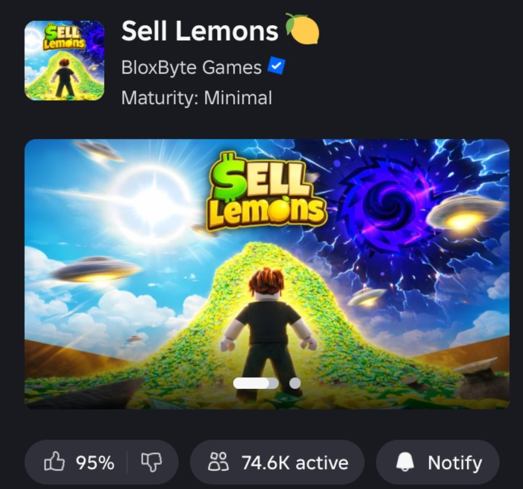 IDKStats's tweet photo. Sell Lemons now has almost 75K CCU https://t.co/tteT784xHr