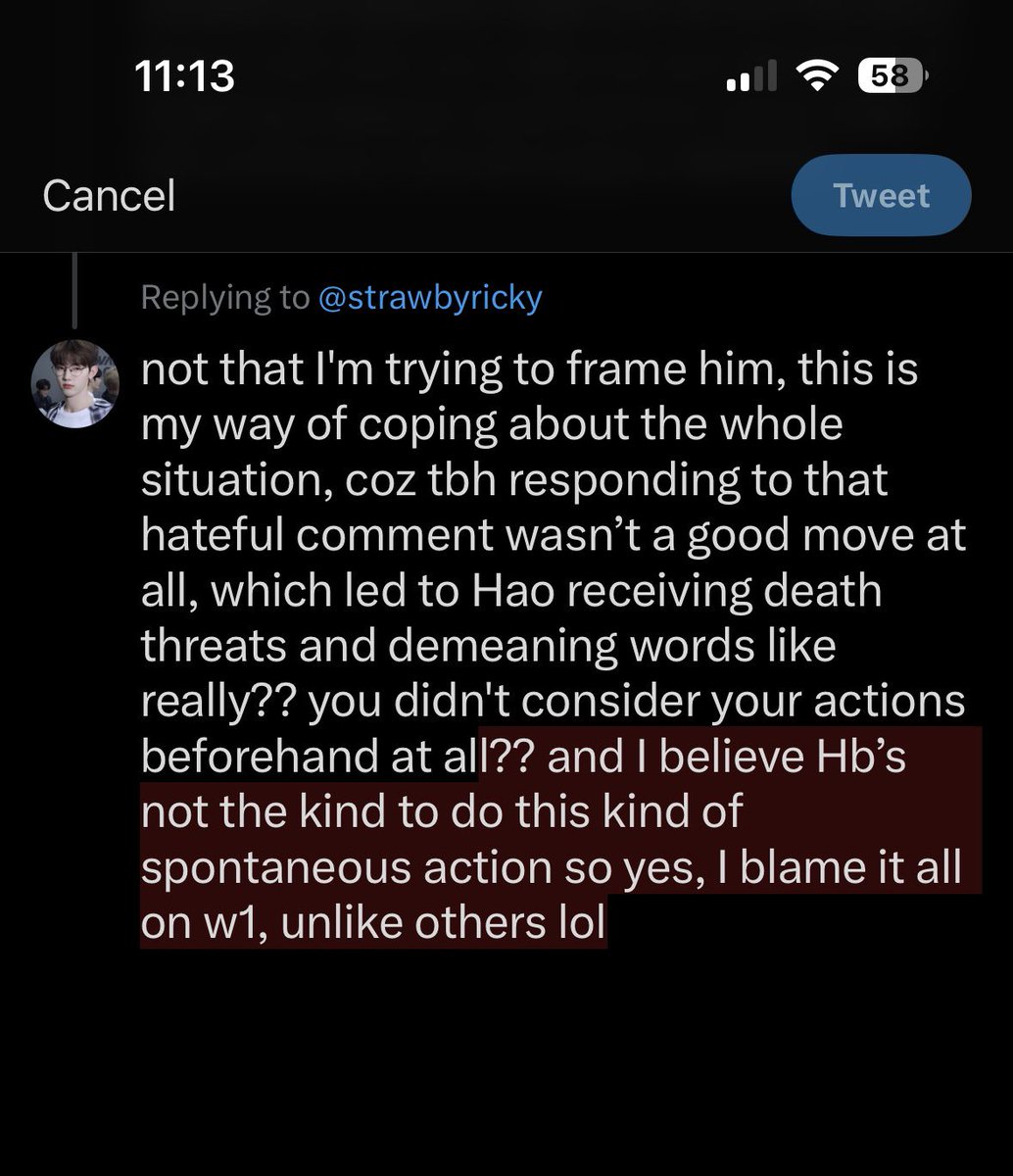 allshbin's tweet photo. People want to act dense as if that sf doesn't make the members' lives impossible. Pretending this comment is hate toward Hao rather than criticism of his fandom is simply stupid and disrespectful to members like Hanbin, who went through hell because of Rosins 👇 https://t.co/Xfvulhbqas