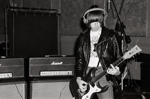 johnnyramone's tweet photo. “In the studio, they stuck me in a little room to play by myself with headphones. I thought it was strange, but what did I know? [...] Tommy knew more about what we should do in the studio.” - Johnny Ramone on recording the first @RamonesOfficial album, from his autobiography Commando.

📸 by Danny Fields