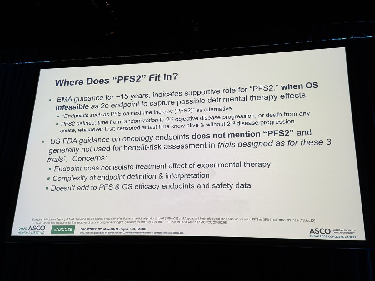 BianchiniGP's tweet photo. ❓Does PFS2 add on established PFS and OS endpoints?

An amazing educational discussion by Meredith Regan about PFS2, highlighting complexity and pitfalls in PFS2 interpretation 

Large collaborative efforts are needed to demonstrate the surrogacy and optimal definition of PFS2 https://t.co/NCaJUl9rcO