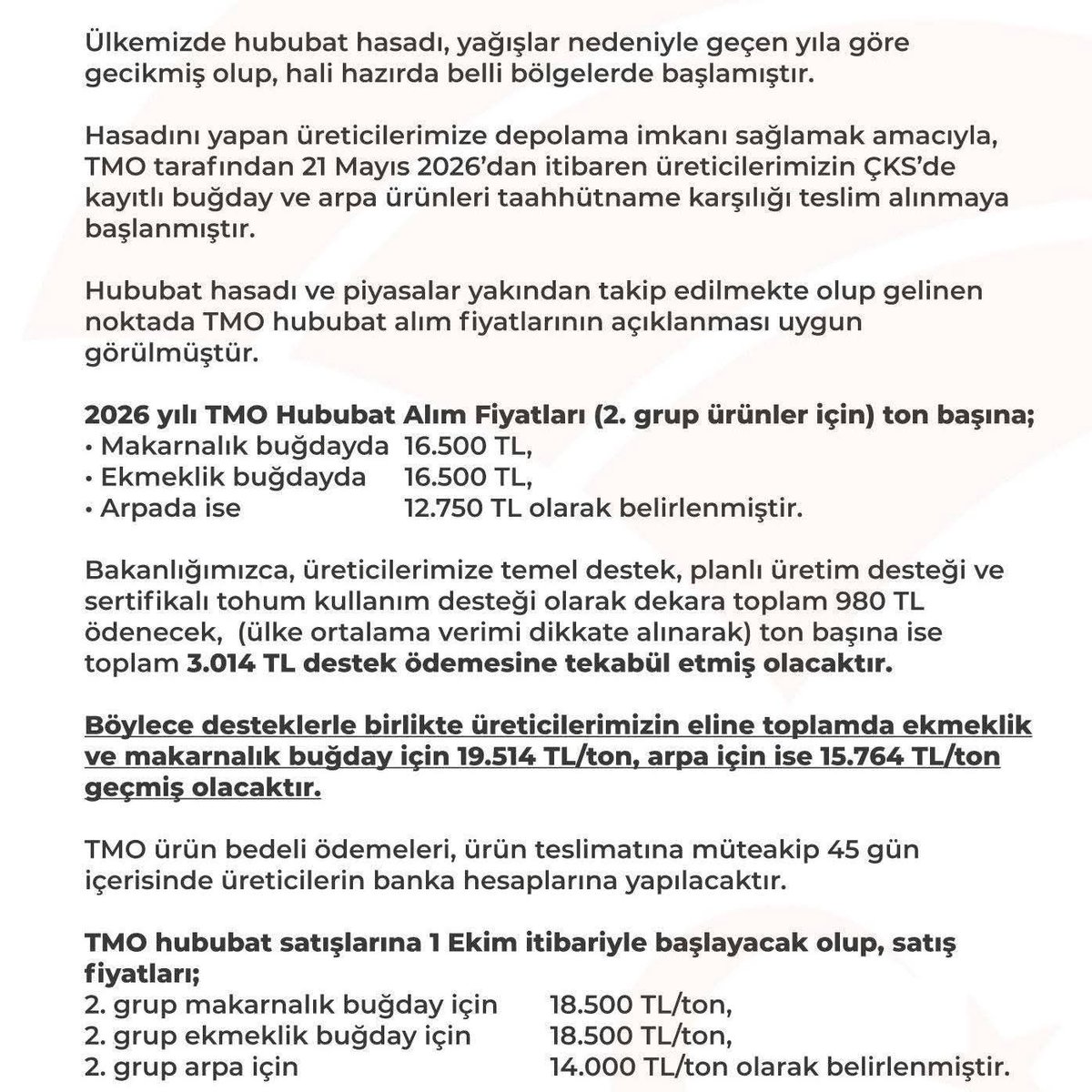 OsunMuslum's tweet photo. Çiftçi,girdi maliyetlerini karşılamayan #hububat fiyatları ile hüsrâna uğradı.
#Pamuk #Mısır 
#Ayçiçeği nde vd.tüm ürünlerde enflasyonun altında fiyat artışları ile topraktan,tarımdan,üretimden âdeta koparılıyor.
#Hububat fiyatları 2 yıldır basın bültenleriyle açıklanıyor.
Neden! https://t.co/jvnkimiW0P