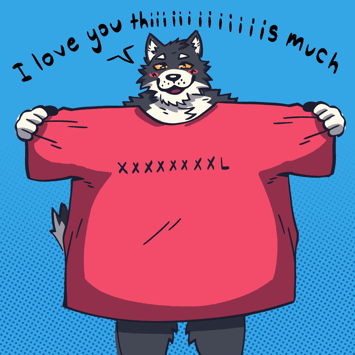 Fruppyo's tweet photo. The concept of showing love through ever increasingly large shirt sizes for the bf https://t.co/GE2PPgmpZz