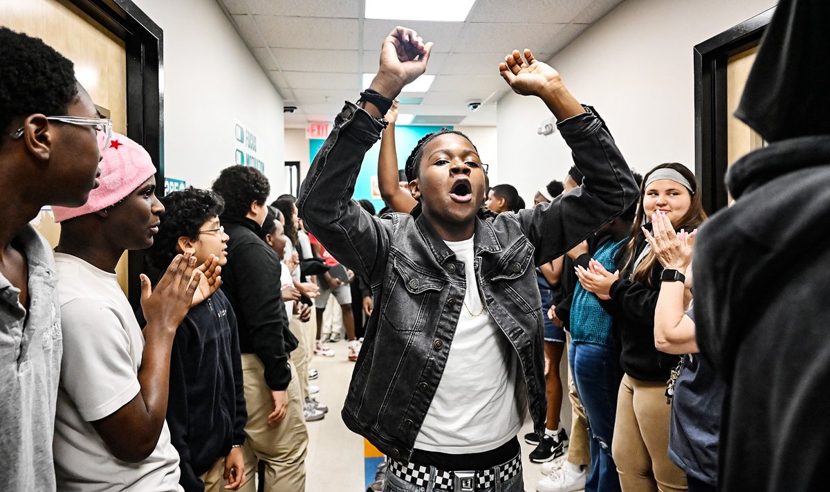 NewHeightsCSB's tweet photo. This parade is so much more than just a walk through the halls—it's a powerful reminder of the incredible journey these seniors have taken. It stands as a symbol of their relentless effort, late-night study sessions, and unwavering perseverance in pursuit of their academic goals. https://t.co/wd6AXQ4qvQ