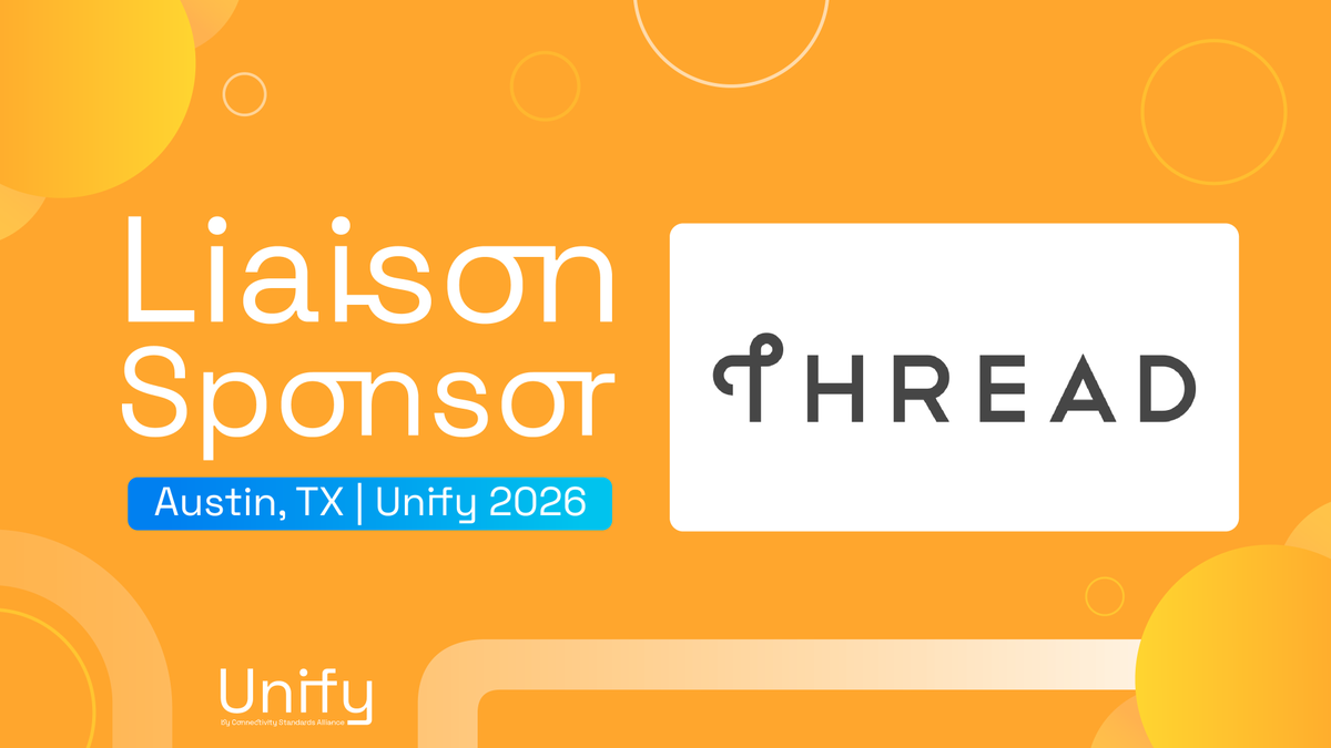 csaiot's tweet photo. We’re proud to recognize @TheThreadGroup as a Liaison Sponsor of #Unify2026!

Through ongoing collaboration and a shared commitment to interoperable connectivity, Thread Group helps support the open standards ecosystem driving innovation across the global #IoT landscape.

We’re excited to have their support as we bring together the leaders, technologies, and conversations shaping what’s next.

Be in the room where industry collaboration turns into real-world progress: https://t.co/mGAg8winzd

#csaiot #iotcommunity #globaltech