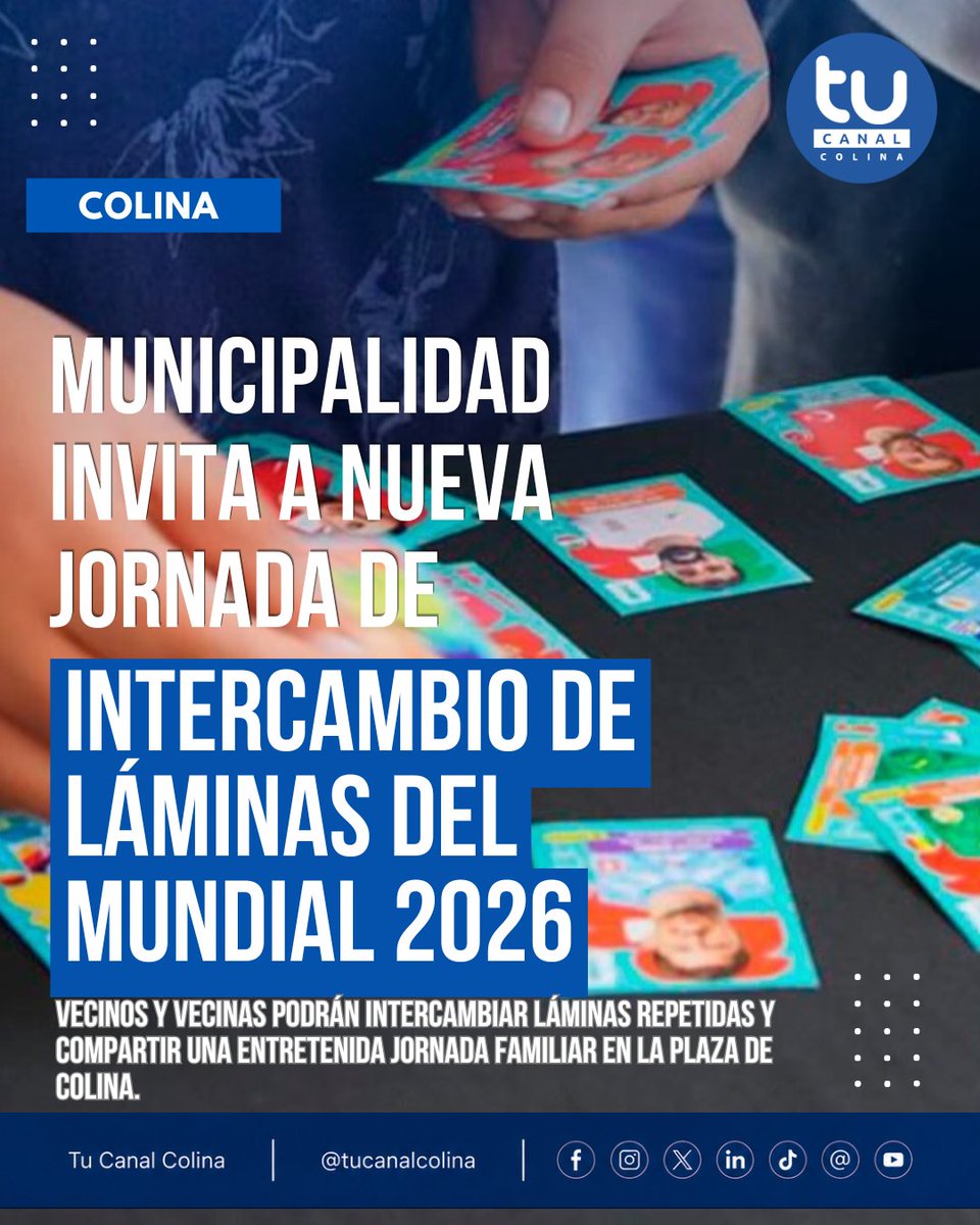 tucanalcolina's tweet photo. ⚽📖 𝗠𝗨𝗡𝗜𝗖𝗜𝗣𝗔𝗟𝗜𝗗𝗔𝗗 𝗜𝗡𝗩𝗜𝗧𝗔 𝗔 𝗡𝗨𝗘𝗩𝗔 𝗝𝗢𝗥𝗡𝗔𝗗𝗔 𝗗𝗘 𝗜𝗡𝗧𝗘𝗥𝗖𝗔𝗠𝗕𝗜𝗢 𝗗𝗘 𝗟𝗔́𝗠𝗜𝗡𝗔𝗦 𝗗𝗘𝗟 𝗠𝗨𝗡𝗗𝗜𝗔𝗟 𝟮𝟬𝟮𝟲

#TuCanalColina https://t.co/fHuOv2xtmh