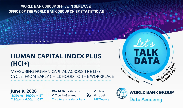 worldbankdata's tweet photo. Human capital does not stop developing when people leave school.

The Human Capital Index Plus (HCI+) captures how skills are gained—and sometimes lost—throughout life, including in the workplace.

Register for our next LET'S TALK DATA in Geneva event: https://t.co/1VE53zOfjE https://t.co/4R03uvGjzv