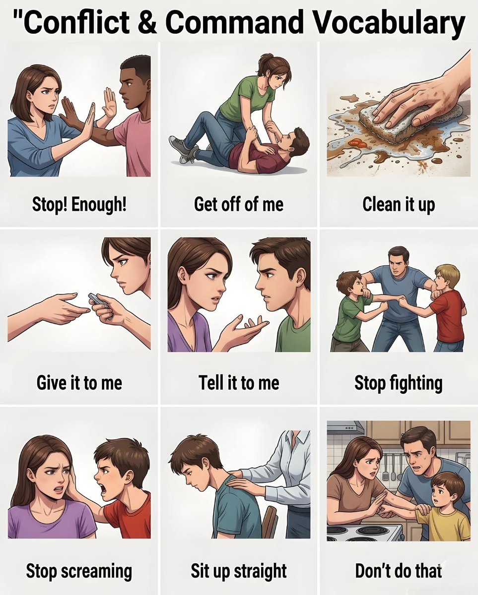 Grammartipps's tweet photo. Conflict &amp; Command Vocabulary https://t.co/NOSkPNafBI
