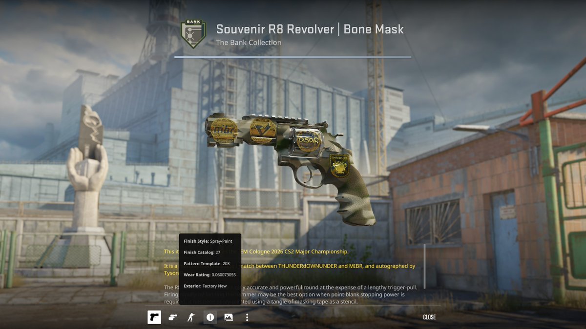 Zeixtwi's tweet photo. Crafted probably the lowest float souvenir r8 bone masked for now i guess :) https://t.co/ikOwUhlCOa