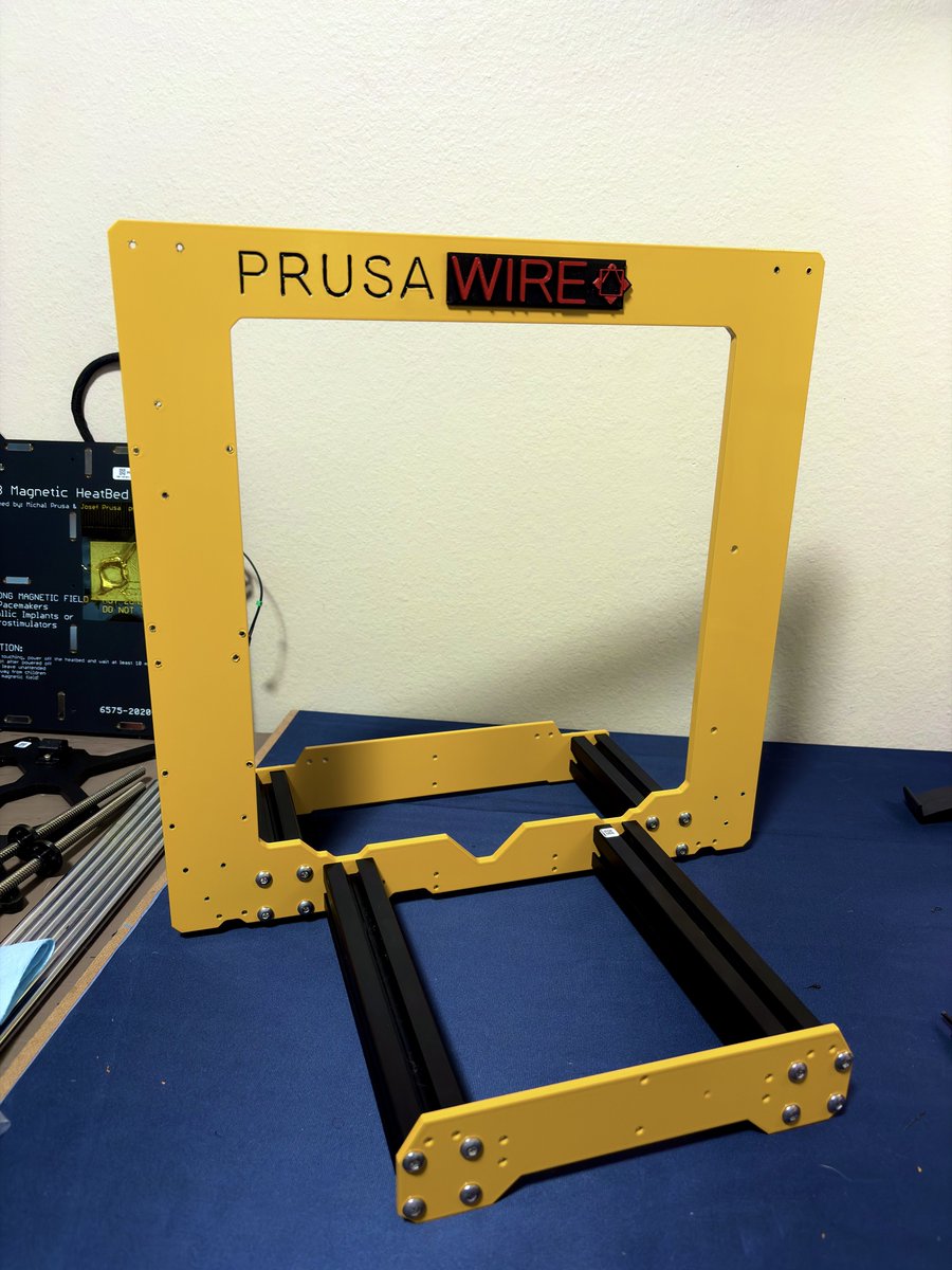 joescalon's tweet photo. Powder coat done, now time to build. Had to use some Hedgehog makes galaxy red on the badge since it will be gone soon. #prusawire @Positron3d @ZombieHedgehog_ @Polymaker_3D https://t.co/bOLWZVULB3