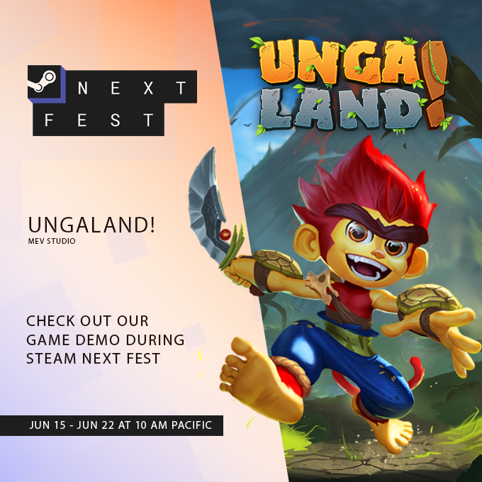 Ungaland_game's tweet photo. 🦴 Big news, tribe! Ungaland is joining Steam Next Fest 🎉
Our demo will have an updated with a new level with fresh challenges, secrets, and chaos. Play it during Next Fest and let us know what you think!
#SteamNextFest #Ungaland #IndieGame https://t.co/kesgAaFwb6