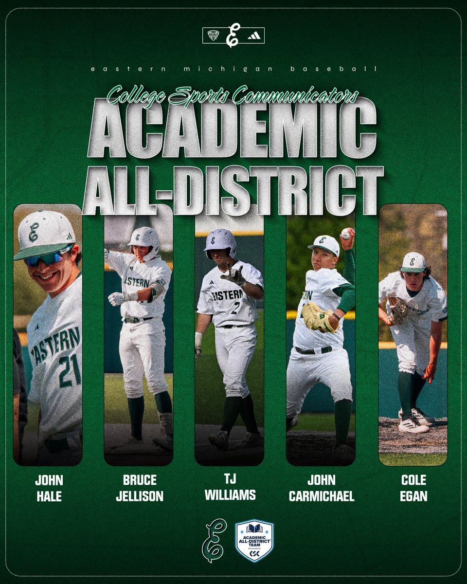 EMU_Baseball's tweet photo. Eastern Places Five on CSC Academic All-District List

📰https://t.co/Z7f8yYGFKV https://t.co/7HD05qIVfJ