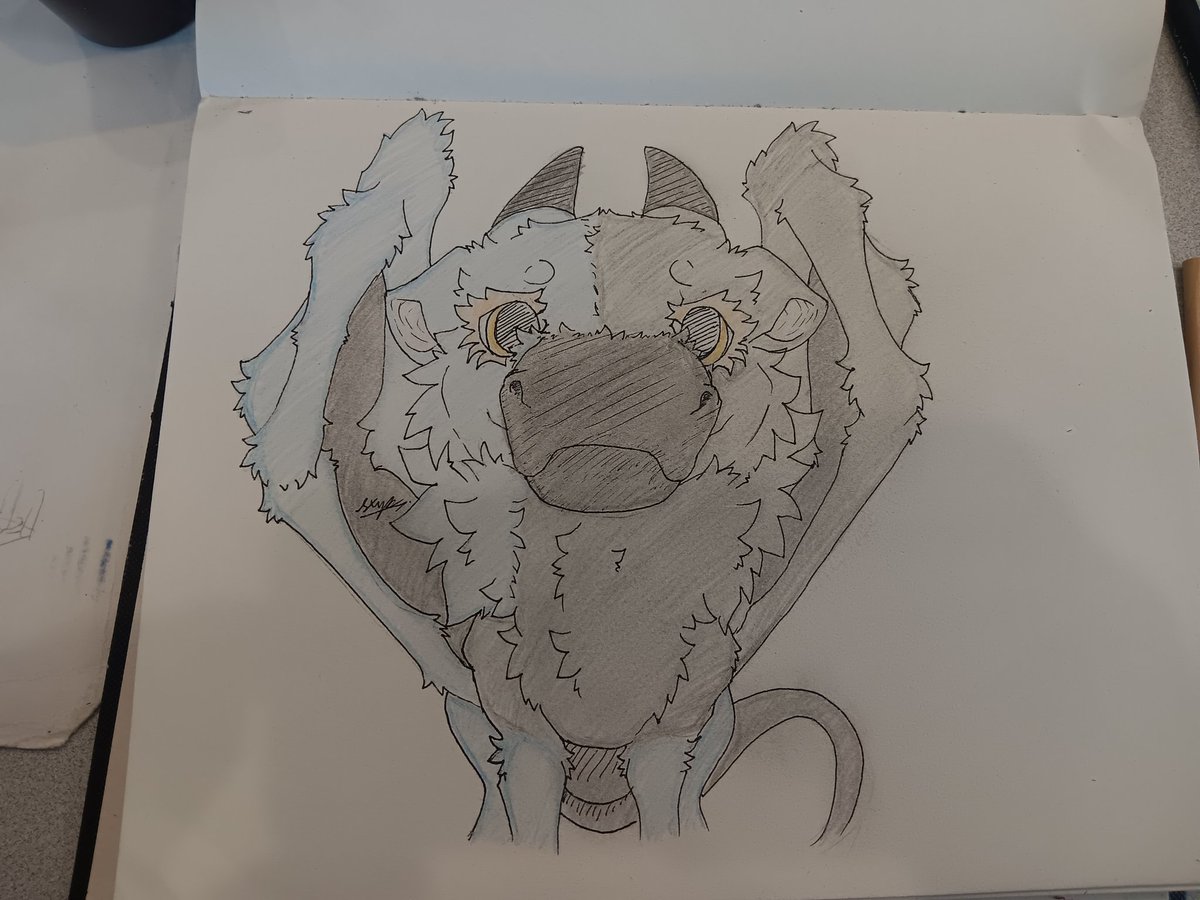 StykTheFloof's tweet photo. Without access to my computer, i am forced to pick up pen, pencil, and paper once more qwq https://t.co/M0Yzo6u0Vk