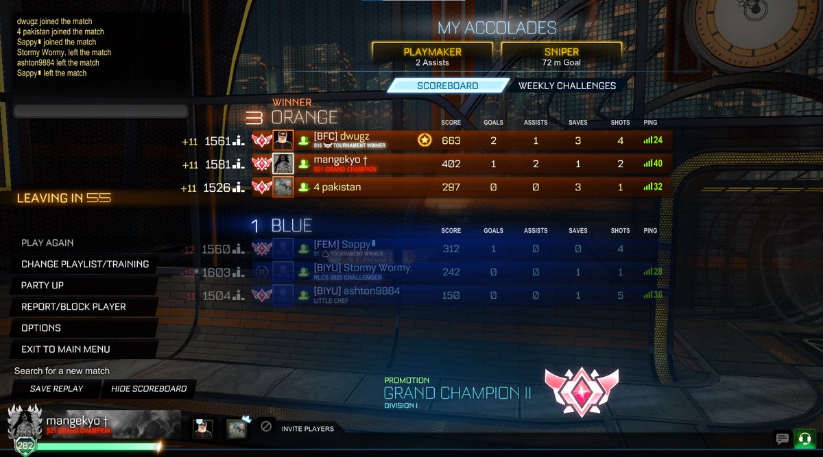 waylorTV's tweet photo. i’ve been inactive on wow cuz i’ve been grinding rocket league with the bro @brettlovestacos anyway heres my first time hitting gc2!!! https://t.co/Qb30VStVlk