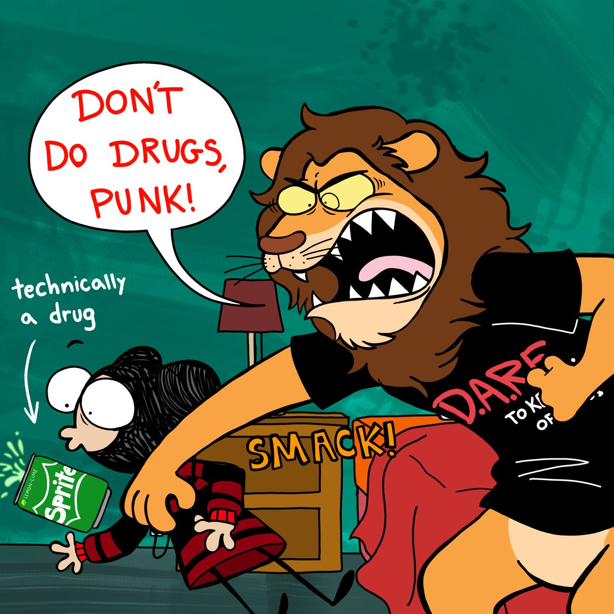 MachoCartoons's tweet photo. Don't do drugs, or else Dandy will kick your ass https://t.co/qqhozzohdd