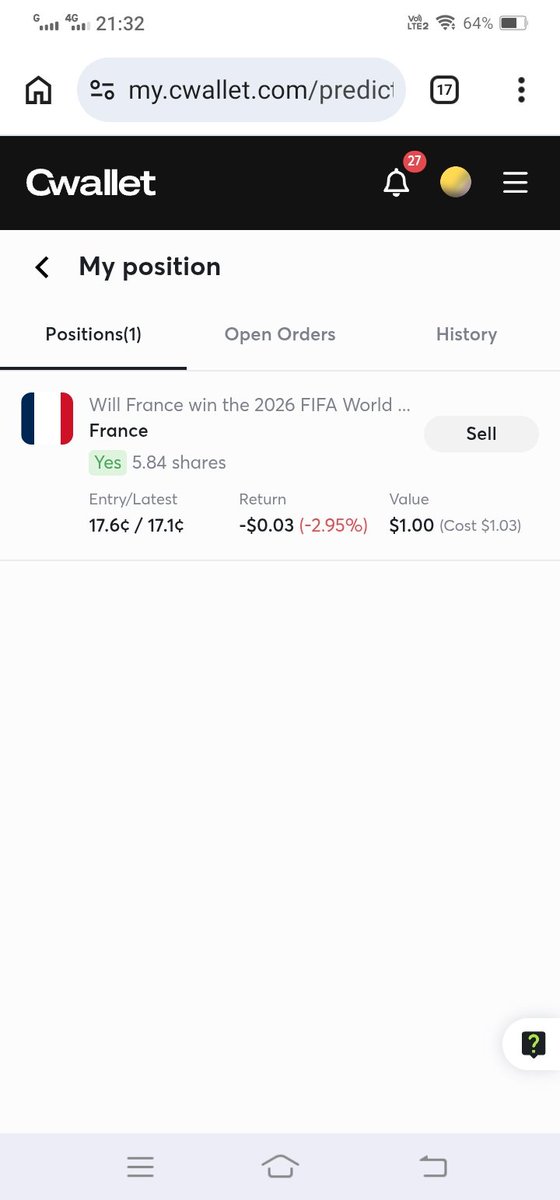 NotTheGoatOG's tweet photo. Finally The World Cup Season is Here 🏆 

Took a prediction trade with me and make money by just watching your team winning 🔥⚽

I'm am With France They are just awesome and so Strong team

#Cwallet #WorldCup
Take a Trade here
https://t.co/bYslb9X5Zg https://t.co/RrOpqxFaW4