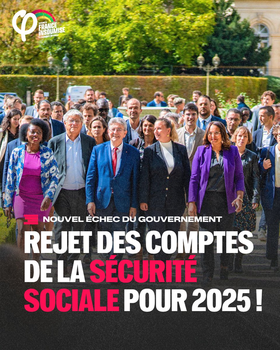 FiAssemblee's tweet photo. 🔴⚡️ En commission des affaires sociales, nous venons de rejeter l'approbation des comptes de la Sécurité sociale pour 2025.

Par ce vote, nous sanctionnons les coupes budgétaires du Gouvernement, pour la 5ème année consécutive ! https://t.co/9V6RhRvLyk