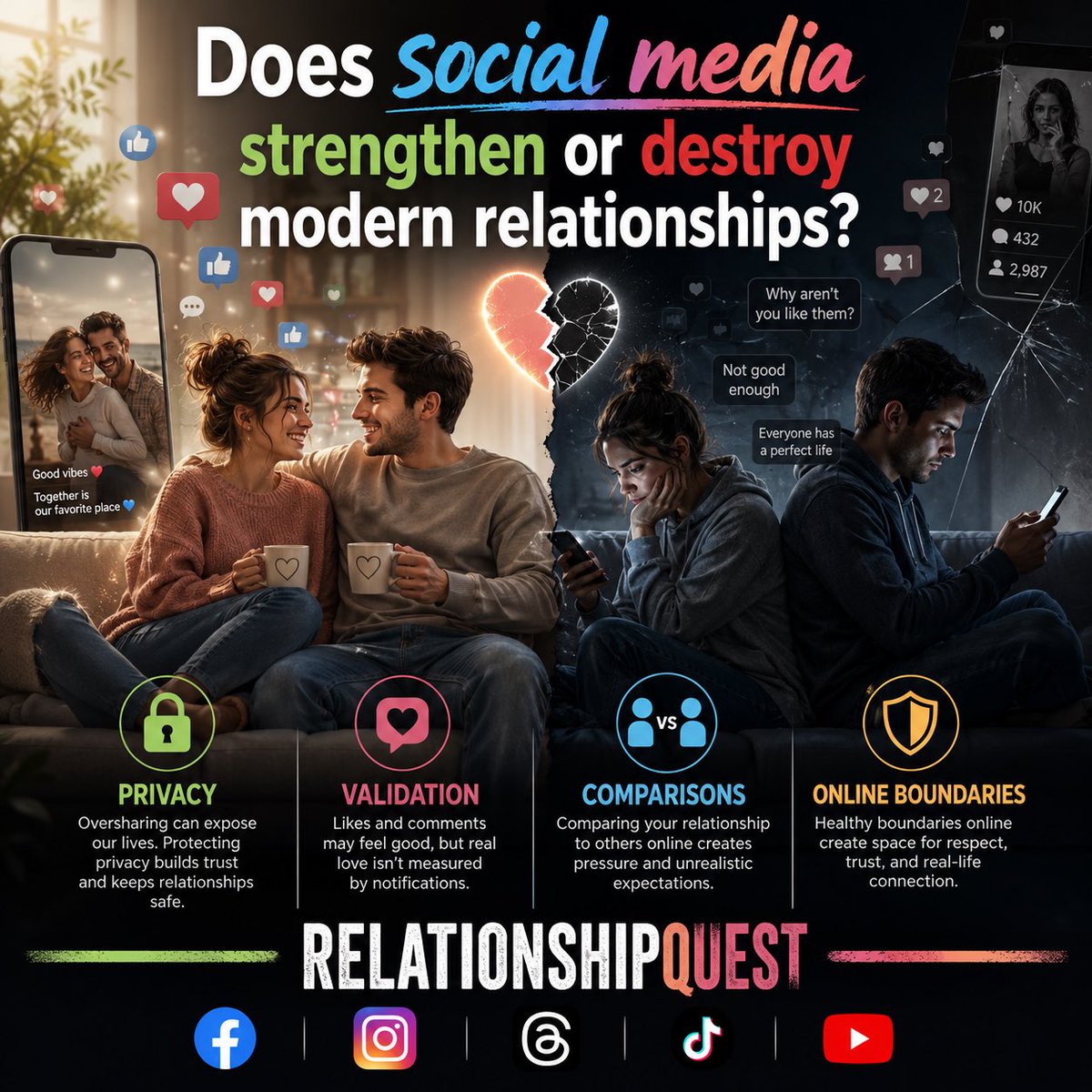 _RelationshipQ's tweet photo. Does social media strengthen or destroy modern relationships?

#fyp #trend #dating #update #relationshipquest https://t.co/s6dHpvRYrC
