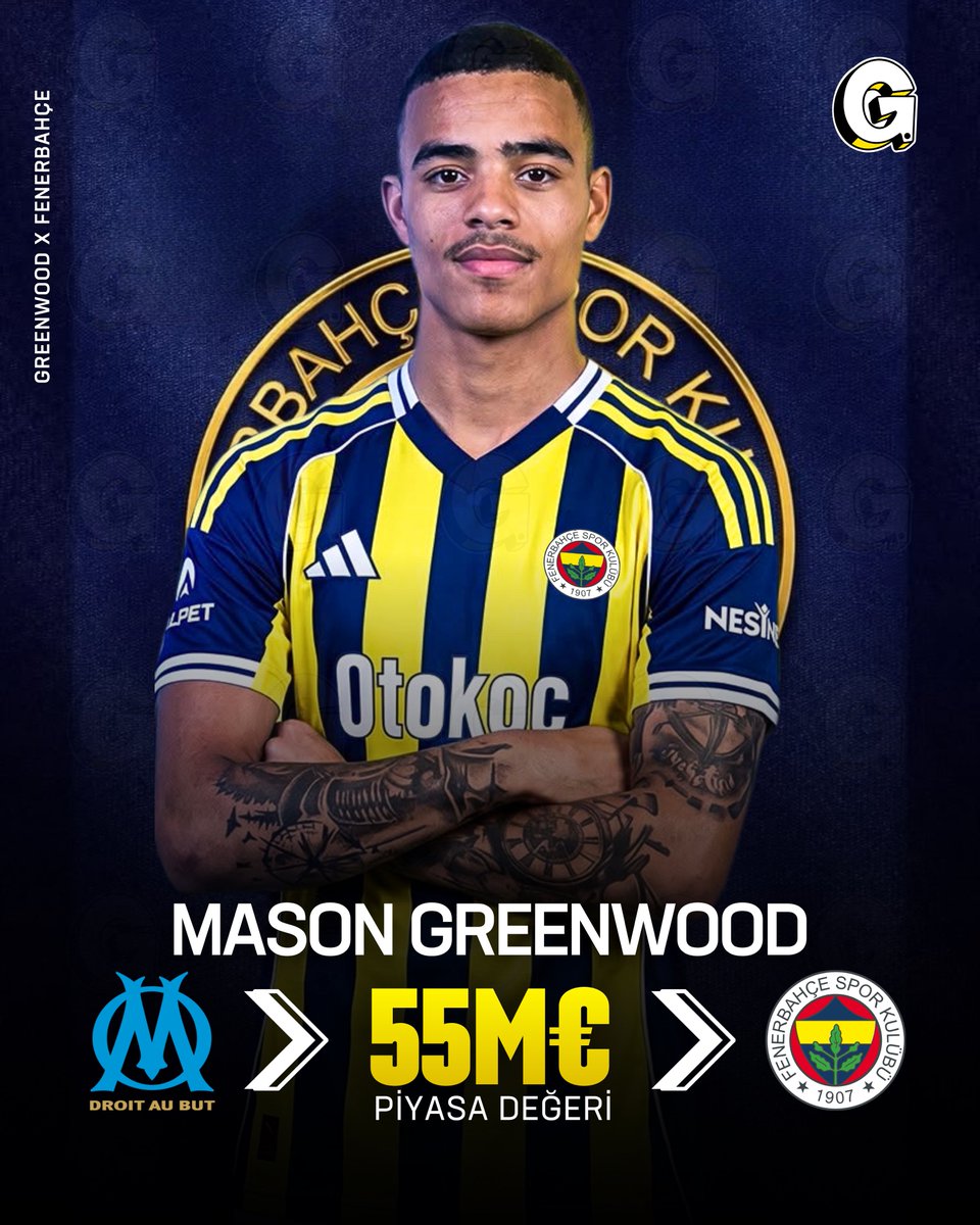 golevra's tweet photo. 🚨 Mason Greenwood, Fenerbahçe’nin yaptığı teklifi kabul etti.

👨🏾‍🦲Yaş: 24
🏴󠁧󠁢󠁥󠁮󠁧󠁿Uyruk: İngiltere
🛡Mevki: Kanat
🏟 291 Maç
⚽ 136 Gol
🎯 45 Asist

Sizce Fenerbahçe, Mason Greenwood transferinde mutlu sona ulaşabilecek mi? 🤔👇 https://t.co/5IHCGDIJqJ