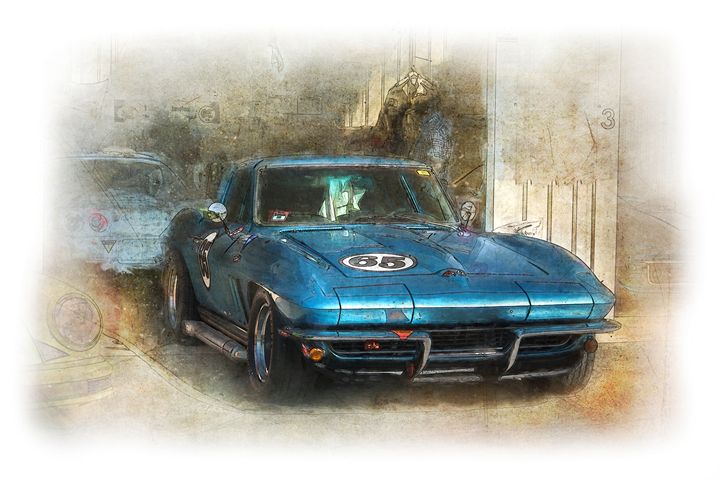 stuartrow's tweet photo. Art of the Day! "Blue Corvette". Buy at: https://t.co/9mzfWBcyEu https://t.co/a2Fsgw725Z