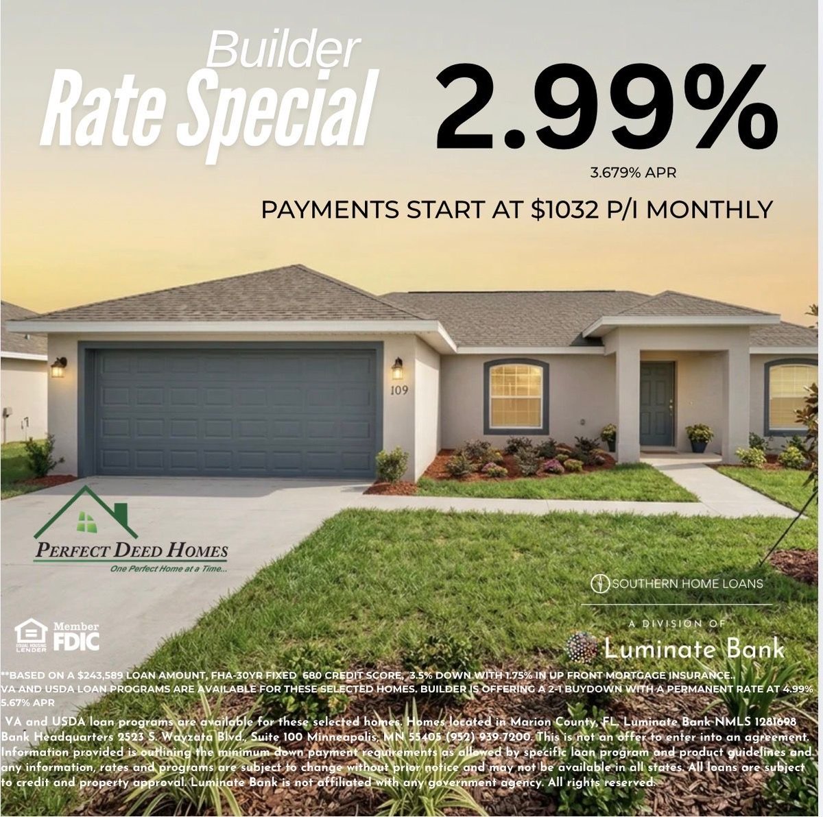 SouthernHL's tweet photo. Get into a brand new home with affordable payments. Check out this Perfect Deed home with interest rates  starting at 2.99%.  
#builderincentives  

Dm or give us a call for more info https://t.co/BhYRNa0m2o