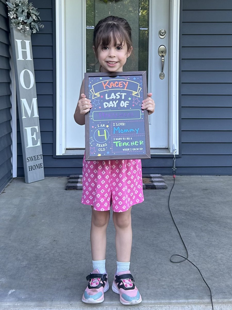 CoachKurt's tweet photo. Preschool ✅

I hope Kindergarten is ready for Kacey!  (bc anyone who knows her knows she’s ready!) https://t.co/XHrBmK53IK