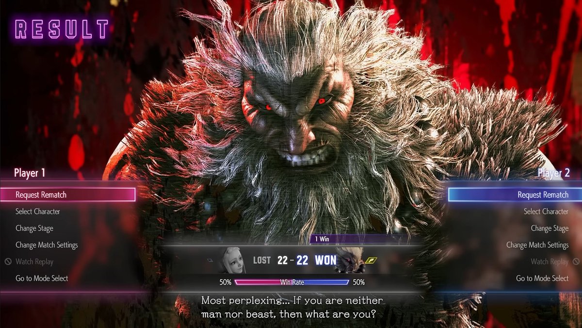 emezie's tweet photo. Akuma takes a break from 3 decades of spewing vile insults in his win quotes so he can be GENUINELY FLABBERGASTED by Ingrid. https://t.co/09e4LgstjW