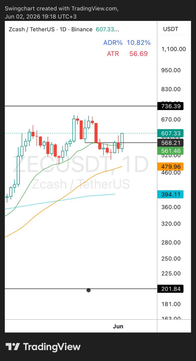 SwingChart's tweet photo. $ZEC despite crypto market plunge, i am long $ZEC here https://t.co/QHdAAlAjNM