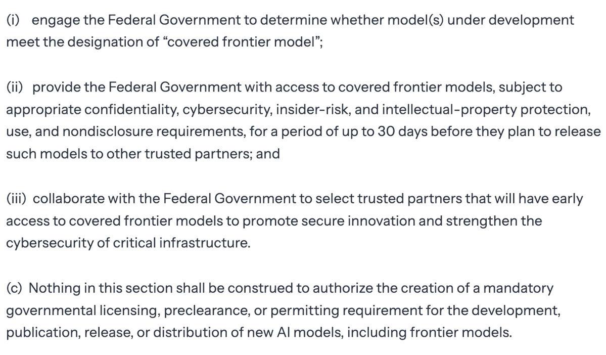 WillRinehart's tweet photo. The long awaited EO on AI just dropped. The operative provisions on advanced cybersecurity models are clipped below. https://t.co/Xkgonukrv6
