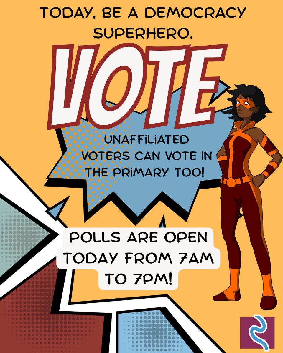 ProtectNM's tweet photo. Spotlighting CVNM Sister Organization CVNMEF in their work to remind voters to make their voice heard today! Polls are open 7am to 7pm. Be a democracy superhero - VOTE! #NMpol https://t.co/b82GW8oZwy