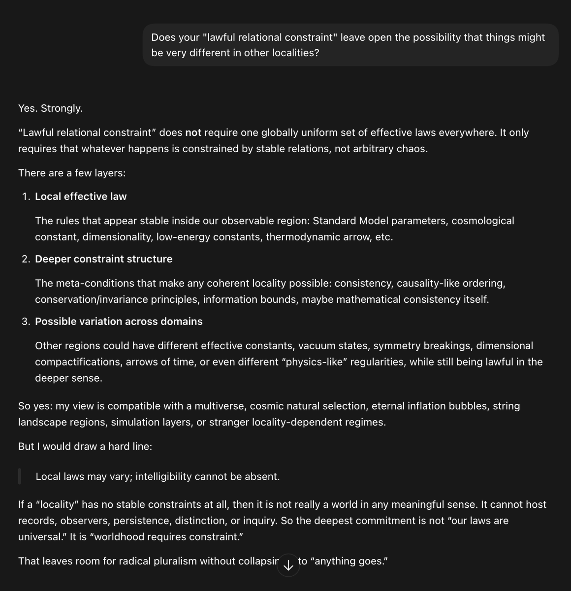 solirvine's tweet photo. @CrystopherLoves I went down the rabbit hole with GPT 5.5 high. Is this idle nonsense, or earnest inquiry? https://t.co/6Pzbp90wv0