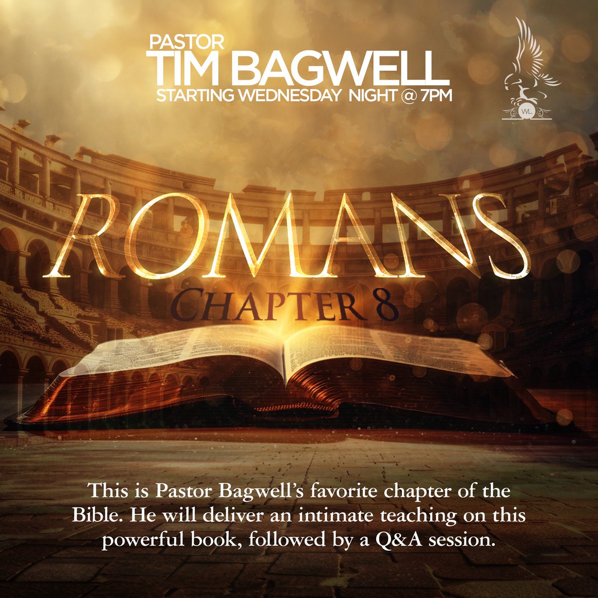 WordofLifeLT's tweet photo. 📖 Join us Wednesday nights at 7PM as Pastor Tim Bagwell teaches through Romans 8—his favorite chapter in the Bible.

Come experience powerful teaching, meaningful discussion, and a live Q&amp;A as we dive deeper into God’s Word together.

We can’t wait to see you there!

#Romans8 https://t.co/6HfBbACEDp