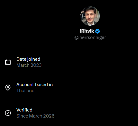 DelargeExtra's tweet photo. @iherrsonniger @Hardymatt0 Anonymous account based in Thailand. Opinion = garbage, likely a phuck boy for hire. Next. https://t.co/lokwGhetDt