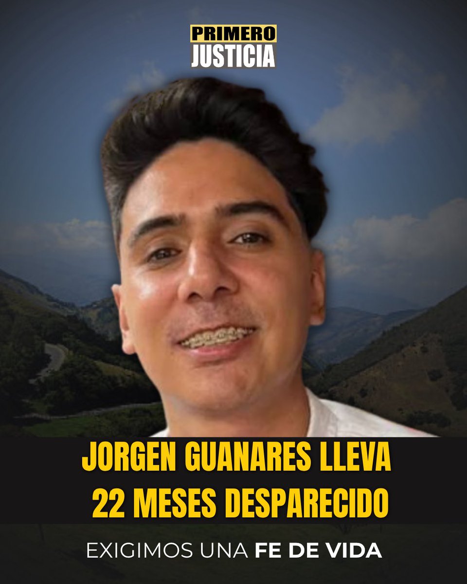 Pr1meroJusticia's tweet photo. Jorgen Guanares se encuentra en desaparición forzada desde hace casi 2 años. 

Tras recibir una advertencia sobre una posible detención, Jorgen decidió abandonar su vivienda para resguardarse. 

Salió esa noche y nunca regresó.

Las autoridades no dan razón de su paradero ni tampoco le confirman a su madre si se encuentra en algún centro de reclusión. 

Exigimos una fe de vida inmediata y esclarecimiento de hechos para él y todas las familias que han sufrido una desaparición forzada tras la persecución del régimen.