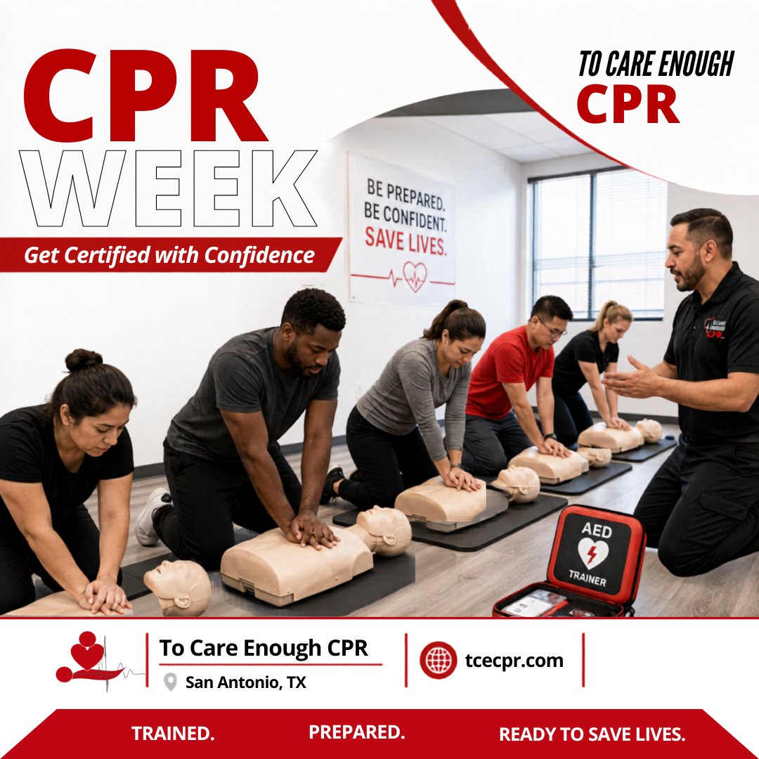 tcecpr's tweet photo. CPR Week is a reminder that every second matters.

Emergencies can happen anywhere, at work, at home, or in public. Knowing CPR gives you the confidence to step in, take action, and help save a life when it matters most. https://t.co/BBzuhZ1cMX