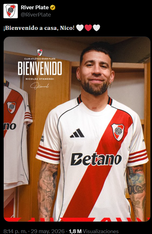 pablomonsa's tweet photo. Hola @tapiachiqui !
Pasaba por acá para que expliques porque no saludaste al campeon del mundo, @Notamendi30 cuando @RiverPlate anunció su contratación el 29/05/2026, justo un año después que si saludaste al secanucas de DiMaria cuando anunció su vuelta. 
Algo raro hay. https://t.co/0N3aa7Jmp6